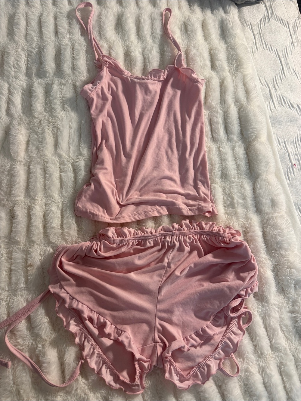 Soft Pink Ruffle Cami & Shorts Sleep Set - Women's Pajama Set